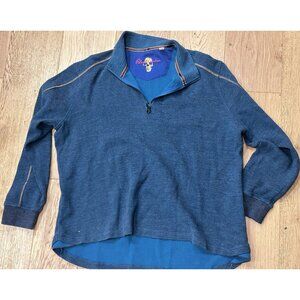 Robert Graham Sweater Men's 2XL Blue 1/4 Zip Pullover Golf Casual Classic Fit